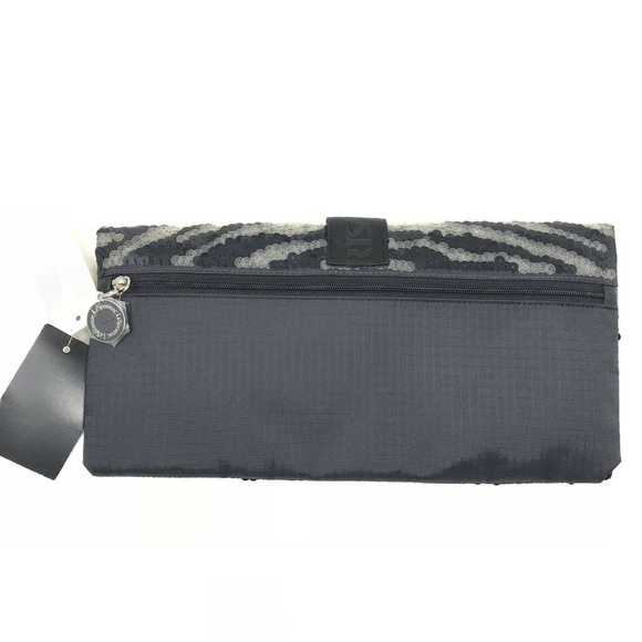 Le SportSac Remix Sequin Zebra Foldover Clutch